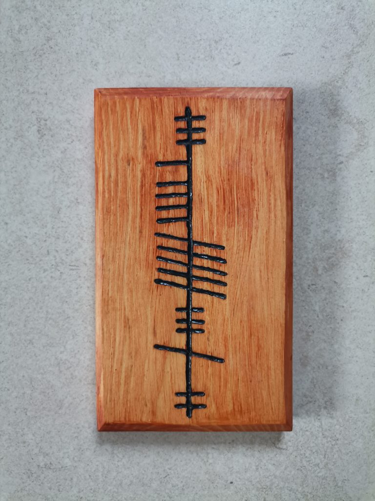 your name in ogham ancient irish writing, ogham writing on wood, ogham writing on timber, irish ogham on wood, irish ogham on timber, your name in ogham