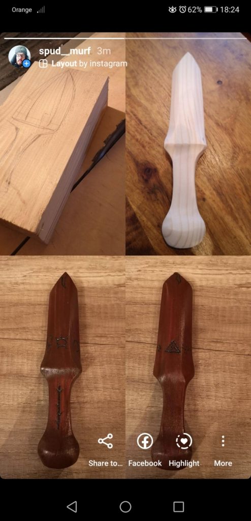 Ceremonial wooden dagger