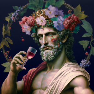 Dionysus drinking red wine - spud murphy